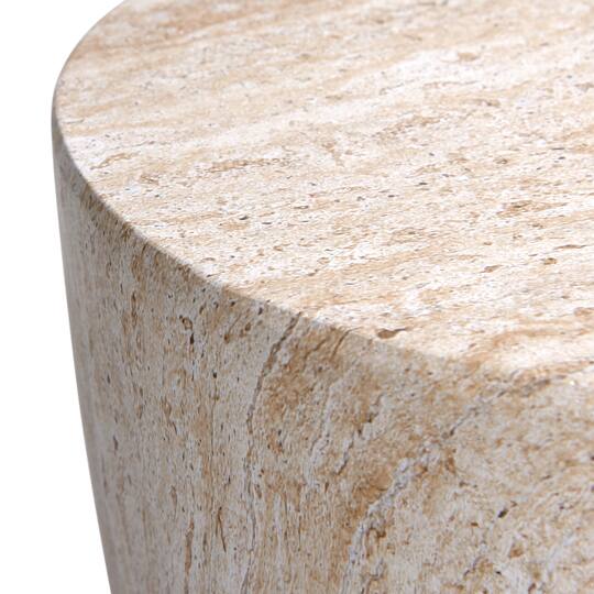Empire Art Direct 18" Tapered Travertine Stone Finish MGO Side Accent Table